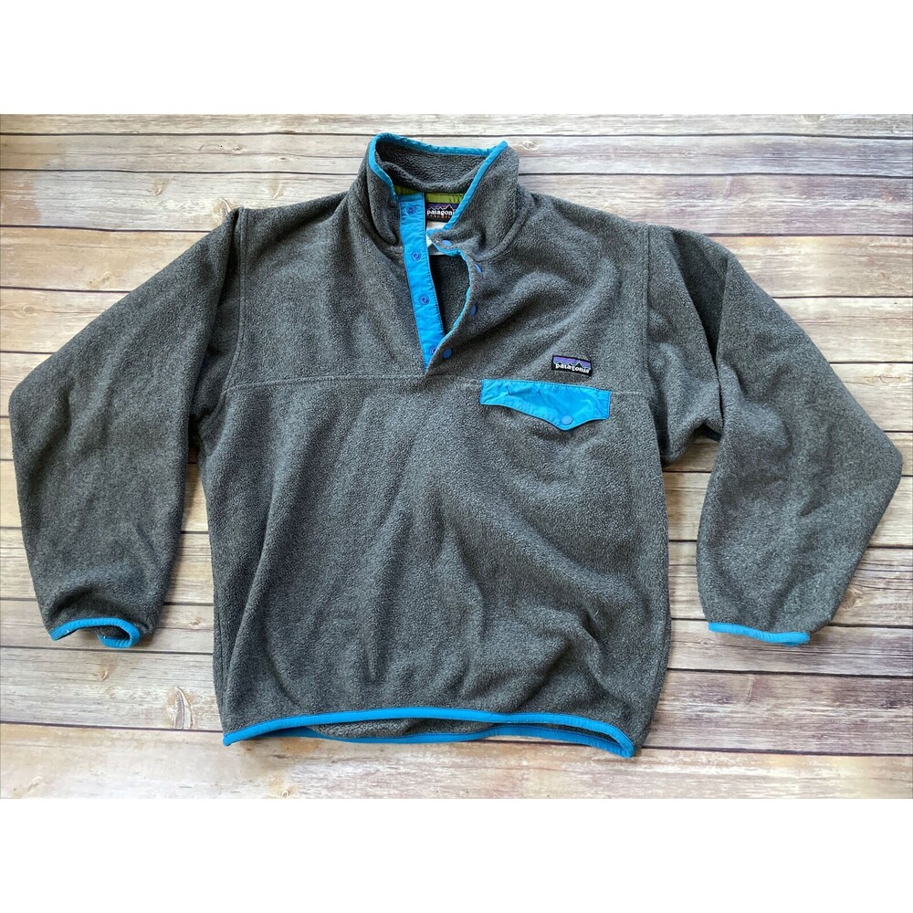 Patagonia Mens Synchilla Snap T Fleece Size XS Grey Blue